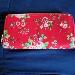 Red flowery wallet